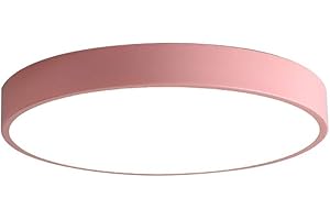 BigPinwheel Minimalist LED Plafonnier Macaron Coloré, Style Nordique Moderne Plafonnier Plafonnier Créatif, 3 températures de couleur, Chambre, Salle à Manger, Salon (Pink, 40cm)