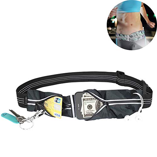 Lauftasche Handy Laufgürtel Damen Herren Jogging Laufen Tasche - Schwarz Sport Hüfttasche für iPhone X 7 Plus 8 XR Huawei P20 P10 Samsung S8 S9 Plus S7 S10 Bauchtasche für jedes Smartphone unter 7.0"