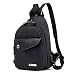 Produktbild LWYJ Unisex Wasserdichte Rucksack Sport Umhängetasche Schultertasche Umhängetasche Brusttasche Handytasche mit USB Ladeanschluss Reise Umhängetasche,Black