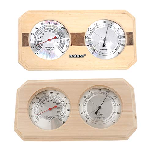 Preisvergleich Produktbild B Baosity 2pcs Hygrometer Thermometer Klimamesser Meßgerät mit Holzgehäuse, Kombimessgeräte