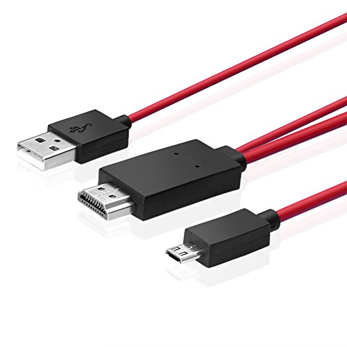 Rot 2m Micro USB MHL auf HDMI Stecker Adapter Kabel für SAMSUNG S3 III S4 i9500