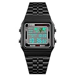 ChenHui Neugeschäft Fashion Square elektronische Armbanduhr Stoppuhr Countdown Welt Zeit multifunktionale Stahl Gürtel Uhr