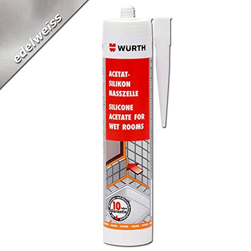Würth  Silicona acetato para habitaciones húmedas Edelweiss (310 ml)