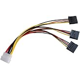 Lunatic 0151 Triple 3 Port ide Molex Sata Power Hdd 4 pin Power Cable 4pin Molex male/3x 15pin SATA female 20cm Sata Power 3