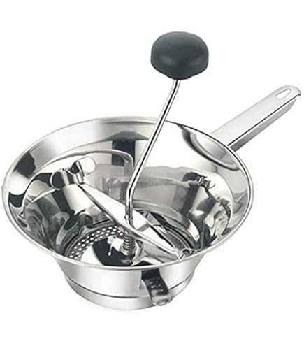 Rivadossi Rondo Deluxe Passe-Légumes Inox 24 Cm - Moulin à Légumes Avec 3 Disques Acier Inoxydable, Fabriqué En Italie