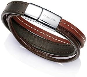 Viceroy Jewels Bracelet Men's Viceroy Steel and Leather Marron