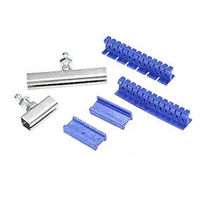 Car Body Dent Repair Tool Automotive Dent Removal Tool Pulling Tabs Metal Line Pull Row(Blue&Silver)-POOWE