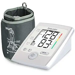 Beurer BM 35 fully automatic upper arm blood pressure monitor with Separate Cuff 22 to 36 cm | LCD Display BM35 Digital BP monitor | Arrhythmia detection | Grey. (654.09)