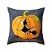 Produktbild Halloween kissenbezug 45 x 45 cm, Kissen Werfen Kissen Abdeckungen, atmungsaktiv Kissenhülle, Halloween Kürbiskopf Hexe - favourall