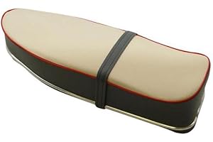 STREETPARTS24 Sitzbank Creme Grau – passend für Kreidler Florett K54 Eiertank 32 D DB – Sitz für Moped Mokick – Sitzbank mit Kunstlederbezug ca. 610 mm lang – Ersatzbank in Top-Qualität