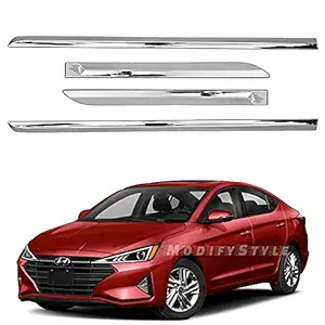 ModifyStyle Side Beading/Side Cladding/Door Garnish/Door Protector Chrome Suitable for Hyundai Elantra (2019 to Present) Type 3 (Set of 4pcs)