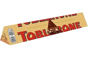 Toblerone Milk Chocolate Bar, Smooth Milk Chocolate with Honey and Almond Nougat, Christmas Treat for Stockings or Gifting, 100g (Pack of 1)