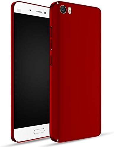 Apanphy Xiaomi 5 Case [High Quality] [Ultra Slim] [Hard Silky] [Scrub Shell] [Full Protection] [Rear Skin Feel] Cover For Xiaomi 5 Red