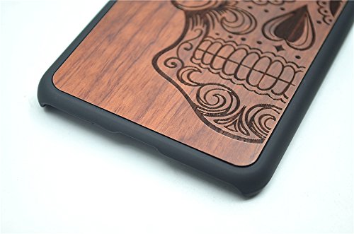 Cassa di Legno di Huawei P10 Lite, PhantomSky[Serie di Lusso] Qualit Ã  Premium Cover in BambÃ¹ / Legno Naturale per il tuoÂ Smartphone (Teschio Palissandro e PC)