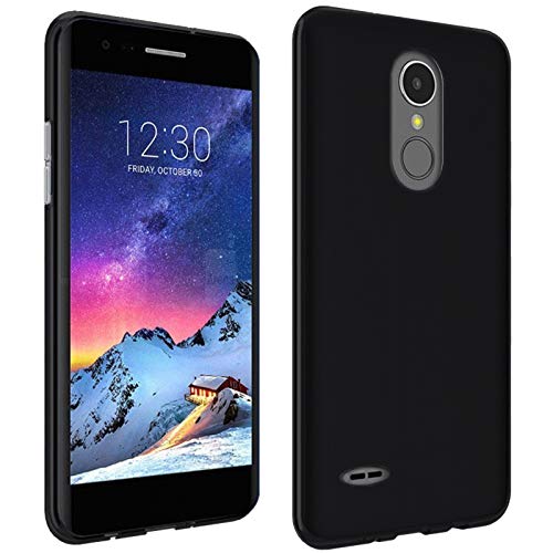TBOC   Pack  Funda de Gel TPU Negra   Protector Pantalla Vidrio Templado para LG K10  2017  M250  5 3 Pulgadas   Funda de Silicona Ultrafina y Flexible  Protector de pantalla Resistente a Golpes  Ca  das y Ara  azos 