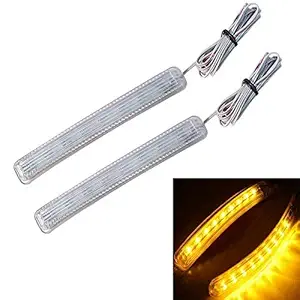 Spedy Universal Car Side Mirror Soft Turn Signal SLIM Light 1 Pair (Amber Yellow) 9 SMD LED Article No.1080