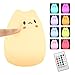 Price comparison product image Children Night Light,Elfeland LED Night Light for Kid Bedside Mood Atmosphere Fairy Cute Cat Lamp USB Rechargeable Sensitive Tap Control Baby Night Light Ideal for Bedroom Birthday Gift(with Remote)