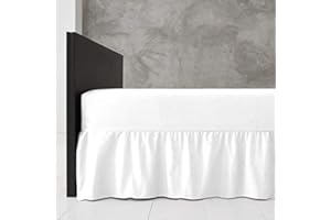 Egypto Plain Dyed Deep 𝐅𝐢𝐭𝐭𝐞𝐝 𝐕𝐚𝐥𝐚𝐧𝐜𝐞 Sheet Double – Easy Care Soft & Durable Fitted Sheet with 30 cm Deep Frill – Breathable – Fit Over Mattress – Machine Washable (Double,White)