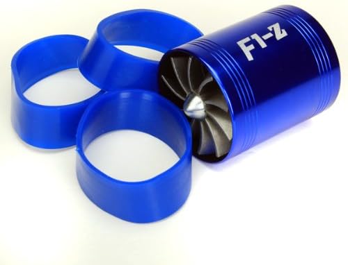 Turbo Air Intake Fuel Saver Fan w/ Double Propeller- Blue
