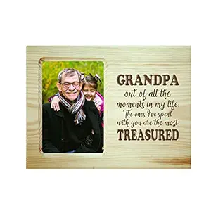 TheYaYaCafe Grandpa Engraved Wooden Photo Frame Plaque