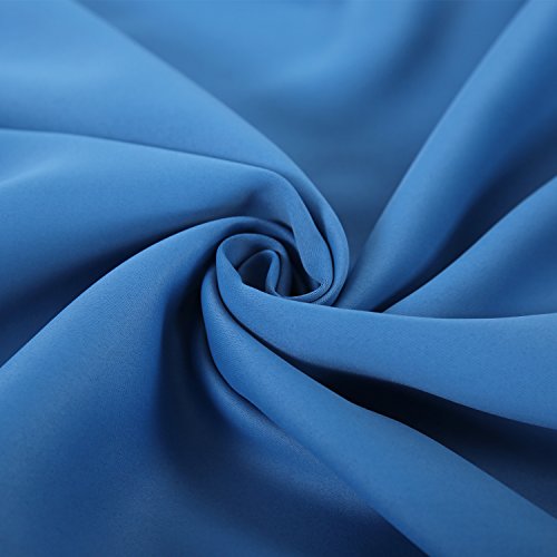 Deconovo Vorhang Verdunkelung Gardinen Blickdicht Verdunkelungsvorhang Schlaufen 245×140 cm Blau - 6