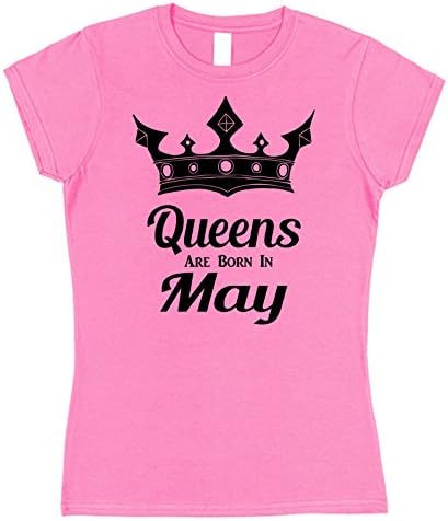 Queens Are Born In May Womens' Fitted Style Cotton T-Shirt Birthday Present Taurus Gemini