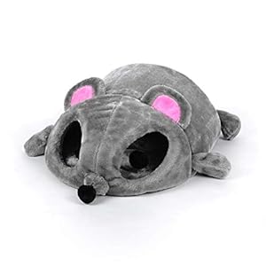 Cama de Gato – Ratón Gris Gatos Pequeños Perros Cama De Cueva, Forma de ratón, Cama, Tienda Interior, casa de Gato con Alfombrilla extraíble y Cremallera