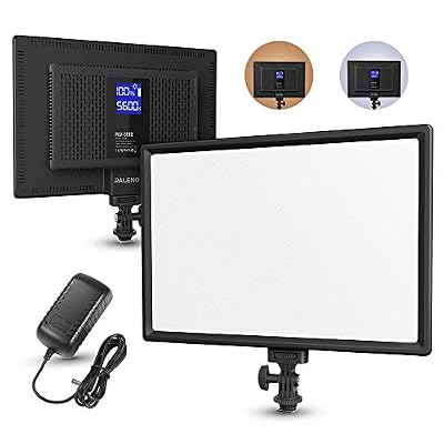 RALENO Panneau LED Lampe Vidéo, avec LCD Ecran Mince et Batterie Intégrée, Réglable 3200K-6500K Bi-Couleur et CRI 95+, pour Tous DSLR Caméra et Trépied