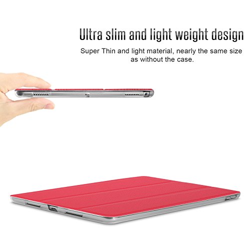 iPad Pro 10,5 Hülle, Infiland Ultra Smart Slim Lightweight Schutzhülle Cover für Apple Neu iPad Pro 10,5″ Display 2017(mit Auto Schlaf / Wach Funktion)(Rot) - 6