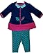 Ex Nutmeg Baby Girls Dress & Leggings Set Flower Motif 0 3 6 9 12 18 24 Months (9-12 Months)