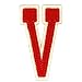 Produktbild Alphabetbuchstaben nach Uniauswahl Art: rote Aufbügelapplikation Buchstabe V