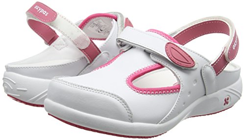 Oxypas Move Carin Slip-resistant, Antistatic Nursing Shoes, White (Fux) , 6.5 UK (EU: 40) - 5