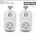 Produktbild 2 pcs Superior Quality Mini Wifi-Enabled Smart Outlet By OOSSXX - No-Hub Wireless Plug - Compatible With Lights, Home Appliances - Remote Control With Smartphone/Tablet - Works W/ Amazon Alexa