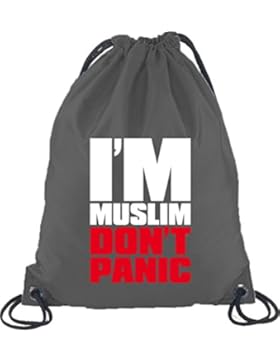 Shirtstreet24, I'M MUSLIM RED,Religion Moslem Islam Turnbeutel Rucksack Sport Beutel