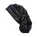 Produktbild Amorar Bequeme Velvet Sleep Cap mit Strass, Damen Nachtmütze Long Tail Turban Cap Dreadlock Cap für Chemo, Haarausfall,EINWEG Verpackung