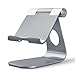 Price comparison product image OMOTON Multi-Angle Aluminum Stand, with Portable Adjustable Charging Dock Compatible with iPad Pro 12.9 9.7, iPad Air, Samsung Tablet etc, Durable Holder and Minimalist Design, Space Gray