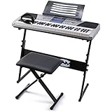 RockJam RJ-661 - Super kit de 61 teclas del teclado LCD con soporte y auriculares