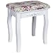 Produktbild Songmics "Rose" Hocker Polsterhocker Sitzhocker Schminkhocker barock Holzhocker für Schminktisch Schminktischhocker Schlafzimmer Klavierhocker Belastbarkeit 130 kg RDS50H