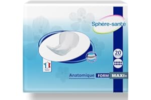 SPHERE SANTE Sphère Santé - Sphère Santé Form Maxi + 67x35 cm - Protection anatomique mixte - Absorption élevée - Sécurité optimale et confort - Protection douce et respirante