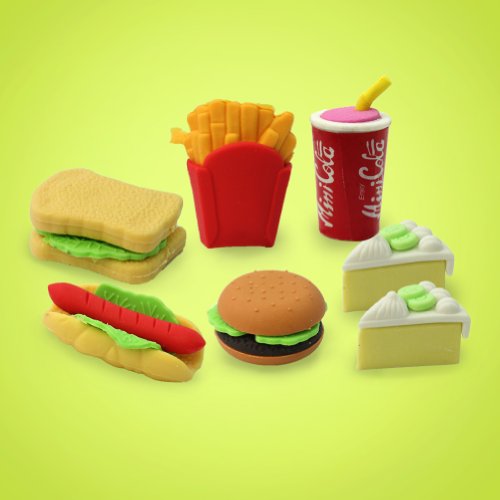 Radiergummis, Fast Food, 6 Stück - 3