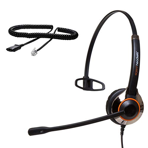 Preisvergleich Produktbild Agent 750 Professionelles Einohr-Geräuschunterdrückungsbüro / Call Center-Headset (U10pS-Kabel im Lieferumfang enthalten) Funktioniert mit Alcatel, Auerswald, Cisco und der Deutschen Telekom