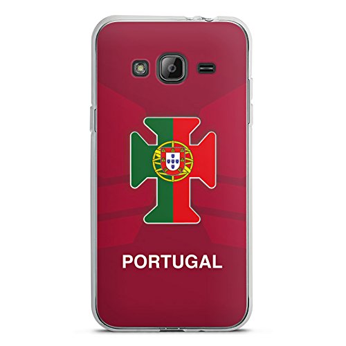 Samsung Galaxy J3 2016 Hülle Silikon Case Schutz Cover Portugal EM Trikot Fußball Europameisterschaft