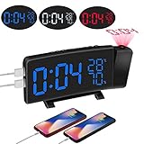 【3 Farbschalt Bildschirmanzeige】Die Numerische-Anzeige kann frei zwischen den drei Farben Blau, Weiß und Rot umgeschaltet werden. Sie können auch die automatische Umschaltung von 3 Farben alle 10 Minuten einstellen. Hinweis: Die 3-Farben-Umschaltfunktion ist nicht aktiviert, wenn die Projektionsfunktion aktiviert ist.