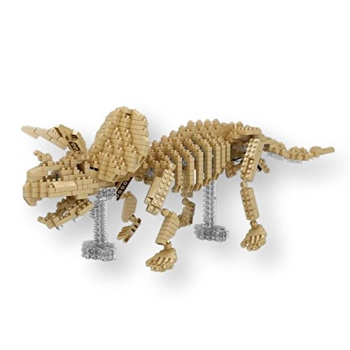 YZ-Diamond Esqueleto de Triceratops. Figura para armar con nanobloques. 701 piezas.
