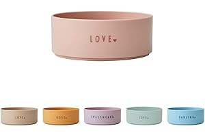 ‎DESIGN LETTERS Design Letters MINI Lieblingsschale in Tritan für Baby und Kinder, MINI LOVE (Nude) - BPA-frei & BPS-frei, Süße Wörter auf Vorder- und Rückseite gedruckt, Drop-Safe, Spülmaschinenfest