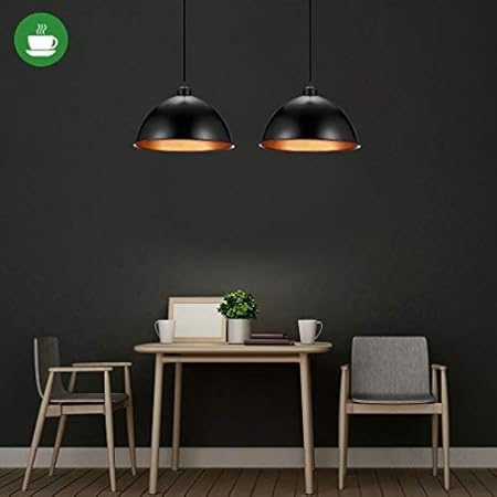 6er Pendelleuchte, Design Retro Schwarz Hängelleuchte, Industrielle