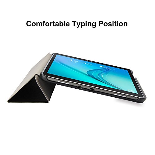 Ganvol Samsung Galaxy Tab A 9.7 T550N T555N Hülle Leder Schutzhülle, PREMIUM PU Leder Étui, mit Standfunktion und Automatischem Schlaf Funktion, Kunstleder, Ultra Dünn, schwarz - 6