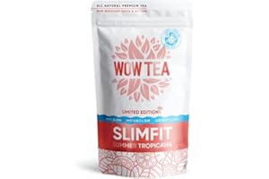 ‎WOW TEA WOW TEA Sоmmer SlimFit Tee - Natürlicher Diät Tee | Schnell wirkende Kräuter zum Abnehmen | Programm für flachen Bauch durch mit grünem Tee | Exotischer Mango-Geschmack | 150 gr, Маde in EU