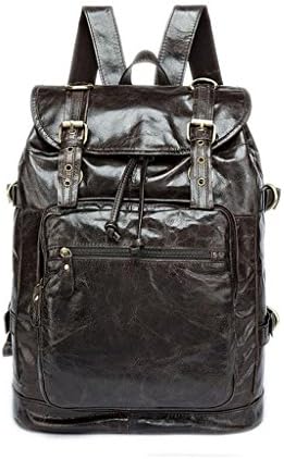 SHFANG Leather backpack/Men's shoulder bag/computer bag/Business travel bag, go to school/work/travel, multi-function, large capacity , 1