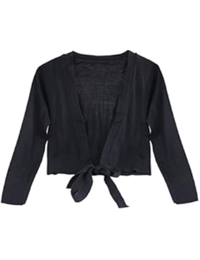 Freebily Kinder Strickjacke Ballett Jacke Mädchen Lange Ärmel Ballettjacke Wickeljacke Bolero Jäckchen Schulterjacke...